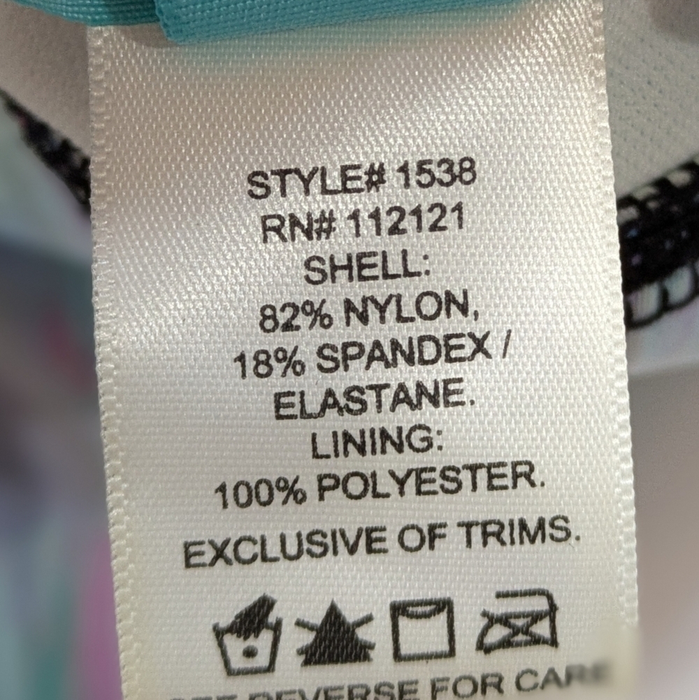 Assets By Spanx Blue Green Purple V Neck Bikini Tankini Swim Top XL - Picture 7 of 9